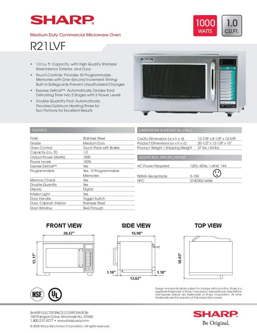 sharp-r21lvf-microwave-oven-120v-medium-duty-1000-watts-specsheet-260719zhgfq9.pdf