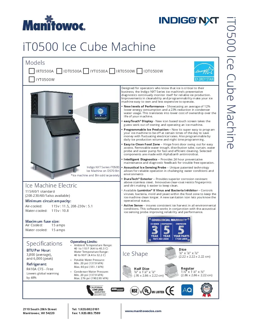 manitowoc-iyp0500a-161-ice-maker-cube-style-specsheet-26022277c4p1.pdf