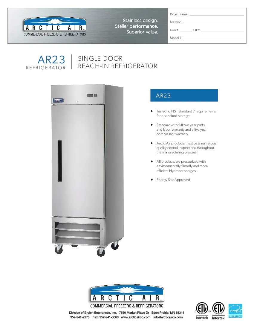 arctic-air-ar23-refrigerator-reach-in-115v-one-section-self-contained-specs-260719xtnbat.pdf