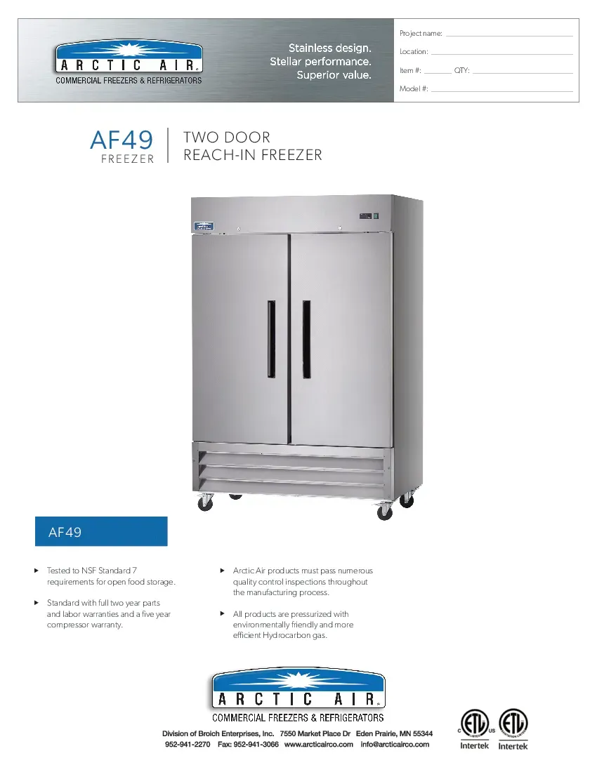 arctic-air-af49-freezer-reach-in-115v-two-section-self-contained-specsheet-260719l18991.pdf