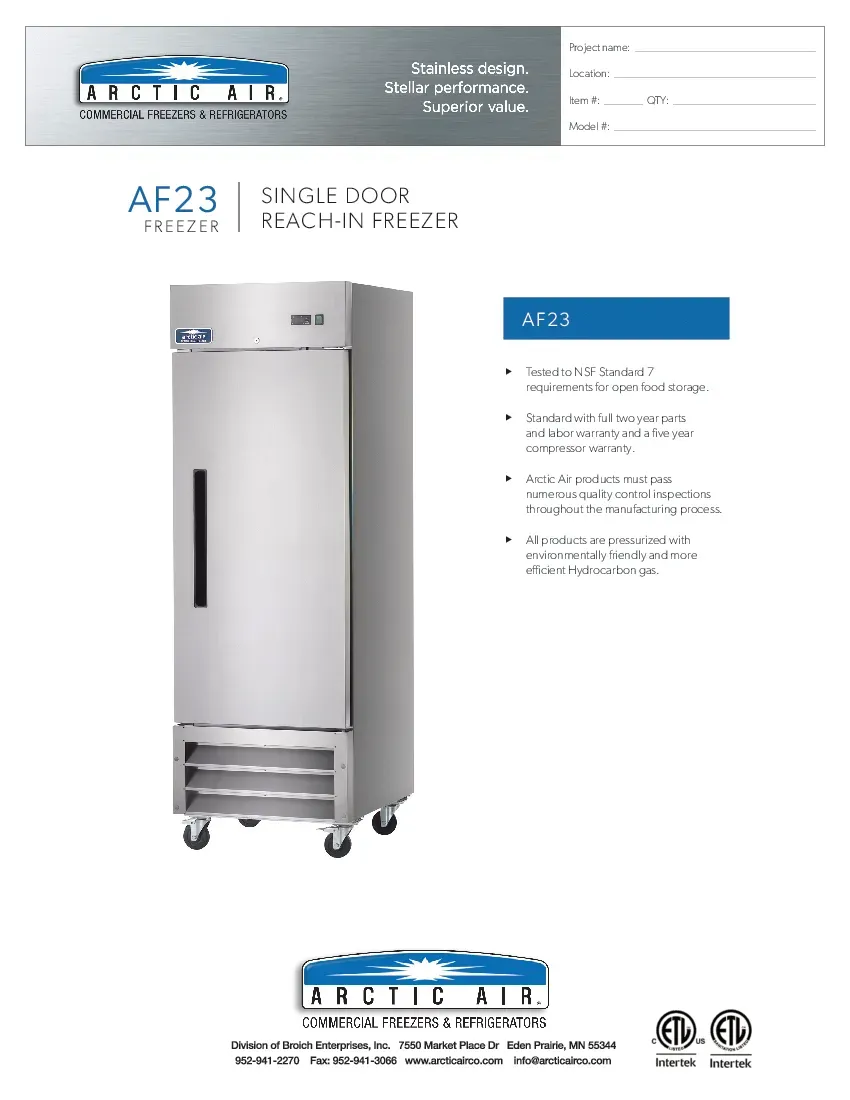 arctic-air-af23-freezer-reach-in-115v-one-section-self-contained-specsheet-260719pg5ltf.pdf