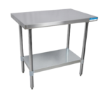 BK Resources , VTT-4824, Work Table,  40" - 48", Stainless Steel Top